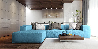 Синий диван в интерьере-14, Диван Фри